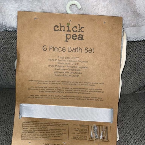 Chick Pea 6-Piece Bath Set in Cream and White